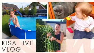 Влог: Открываем сезон купания🏊‍♀️💦 Первый раз в песочнице🥰👏 Мой урожай лука🌱🧅