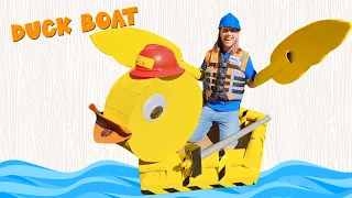 Duck Boat Building with Handyman Hal | Boat Race with Cardboard Boat