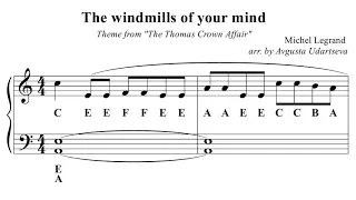 The windmills of your mind - Piano Tutorial - Sheet Music