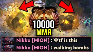 OMG INSANE GAME!!! How He Delete 10000MMR from the map | Techies Official