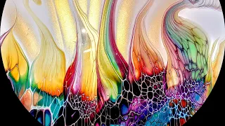 'Rainbow Aura' Gorgeous Acrylic Fluid Pour ~ #fluidart #abstractart