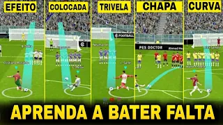 APRENDA A BATER FALTAS NO EFOOTBALL MOBILE 2024 - TUTORIAL DE FALTAS NO EFOOTBALL 2024 MOBILE