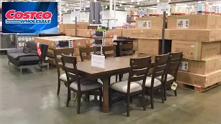 COSTCO KITCHEN DINING ROOM TABLES SOFAS CONSOLES FURNITURE SHOP WITH ME SHOPPING STORE WALK THROUGH