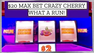 $20 CRAZY CHERRY HOT SLOT MACHINE AT SKY TOWER HIGH LIMIT ROOM AT CHOCTAW DURANT