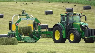 Raking,baling and wrapping the silage