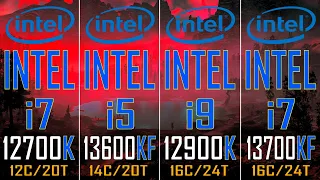 INTEL i7 12700K vs  INTEL i5 13600KF vs  INTEL i9 12900K vs  INTEL i7 13700KF ||