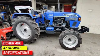 New Eicher 480 4wd 47Hp Tractor || Review ||Specifications || Walk around