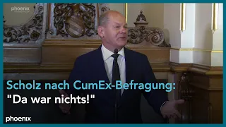 CumEx: Statement von Olaf Scholz nach dem CumEx-Untersuchungsausschuss in Hamburg