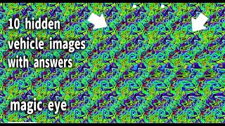 10 hidden vehicle images and answers, magic eye,stereogram