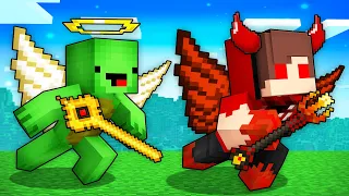 JJ Became DEMON Speedrunner vs Mikey Became ANGEL Hunter in Minecraft Maizen!