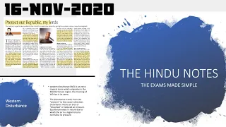 16 Nov 2020 The Hindu Newspaper Analysis