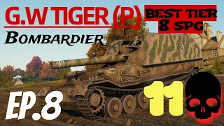 G.W TIGER (P) - Bombardier 1 Shot 3 down - WoT Replays Gameplay