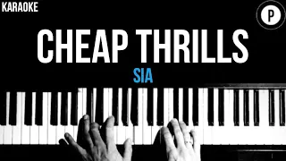 Sia - Cheap Thrills (Solo Version) Karaoke SLOWER Piano Acoustic Instrumental Cover Lyrics