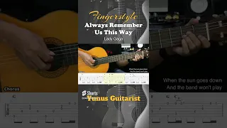 Always Remember Us This Way - Lady Gaga - Fingerstyle Guitar Tutorial + TAB & Lyrics  #fingerstyle