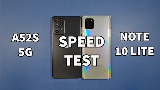 Samsung A52S 5G vs Samsung Note 10 Lite Speed Test