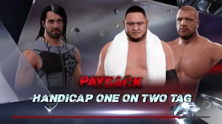 WWE 2K17 Samoa Joe,Triple H VS Seth Rollins In A 2 VS 1 Handicap Match