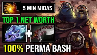 WTF 7.35 Basher + Moon Shard Unlimited Bash Stun Right Click Top 1 Net Worth Ogre Magi Dota 2