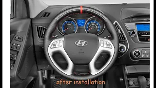 MEWANT--- for  Hyundai Tucson / IX35 2010-2016 Car Steering Wheel Cover Installations