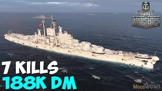 World of WarShips | Des Moines | 7 KILLS | 188K Damage - Replay Gameplay 4K 60 fps