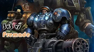 Messy team game that went back & forth - Tychus 3v3 premade, Direct Strike:Commanders SC2