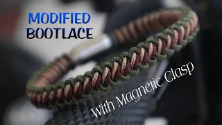 HOW TO MAKE MODIFIED BOOTLACE PARACORD BRACELET WITH MAGNETIC CLASP, EASY PARACORD TUTORIAL, DIY .