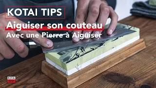 KOTAI TIPS - Comment aiguiser un couteau à l'aide d'une pierre à aiguiser #aiguisage #couteau