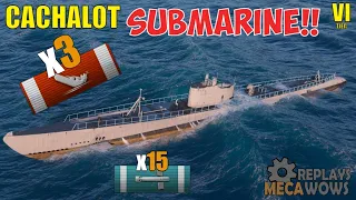 Submarine Cachalot 3 Kills & 86k Damage | World of Warships Gameplay