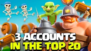 3 accounts in the top 20 with the best miner deck👷