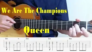 We Are The Champions - Queen - Fingerstyle guitar with tabs