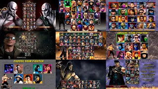 MORTAL KOMBAT | ALL SELECT SCREENS EVER | MK1 TO MK11 AFTERMATH DLC