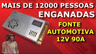 SUPER TESTE DA FONTE AUTOMOTIVA 12V 90A MAIS BARATA DO MERCADO LIVRE.