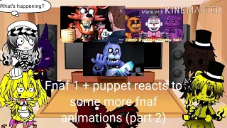 FNAF 1 + puppet reacts to some more fnaf animations (part 2)