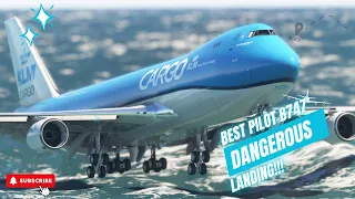 IMPOSSIBLE BIG Plane Flight Landing!! Boring 747 KLM Airlines Landing at Miami Airport