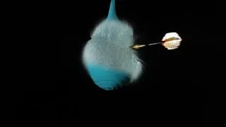 Water Balloon Burst in Slow Motion from Darts Throw in Bursting Photography HD Video Camera Views