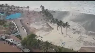 #@#Durban beach closed due to high waves DRAMATIC AERIAL VIDEO