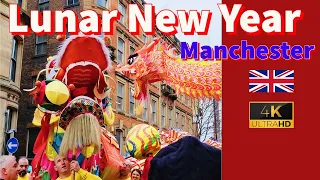 Lunar New Year in Manchester China Town 2023 4K Walking Tour