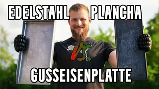 Gusseisenplatte VS. Edelstahl Plancha [Grillergebnis, Reinigung, Einbrennen, ...] Kaufberatung