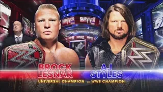 Survivor Series 2017 AJ Styles vs Brock Lesnar Highlights