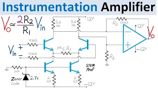 Instrumentation Amplifier design with Differential BJT, Op Amp & Zener Diode