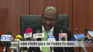 CBN STOPS SALE OF FOREX TO BDCs - ARISE NEWS REPORT