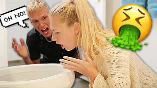 Throwing Up From Food Poisoning Prank On Boyfriend *Cute Reaction*