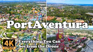 PortAventura Park Tarragona Salou Spain from Drone in 4K