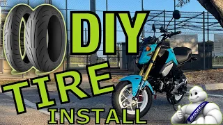 How to change your own Motorcycle tires at home - SAVE $$$ (demonstrated on my grom/msx125)