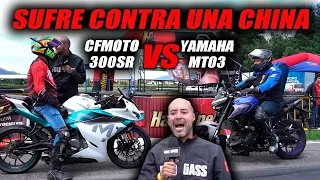 SUFRE Yamaha contra una MOTO CHINA🔥MT03🆚CFmoto 300SR🔥Fullgass Drag Race cuarto de milla