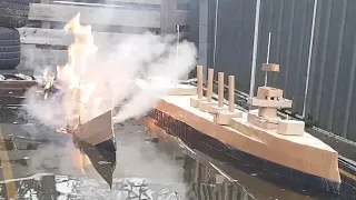 Cardboard Ship On Fire And Sinking: Cruiser Desaix Versus Cruiser Devonshire