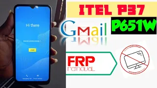 Itel P37 ( P651W ) Frp Bypass [ ITEL p651w Google Account Bypass ] Without Pc