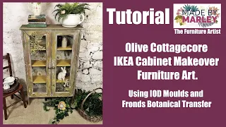 Olive Cottagecore IKEA cabinet makeover furniture art.