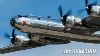 B-29 Superfortress Flybys + Pyro Bomb View! - EAA AirVenture Oshkosh 2022