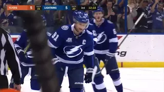 Nikita Kucherov awesome pass for Stamkos' goal vs Flyers (2018)