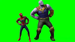 Spiderman and Thanos dancing green screen